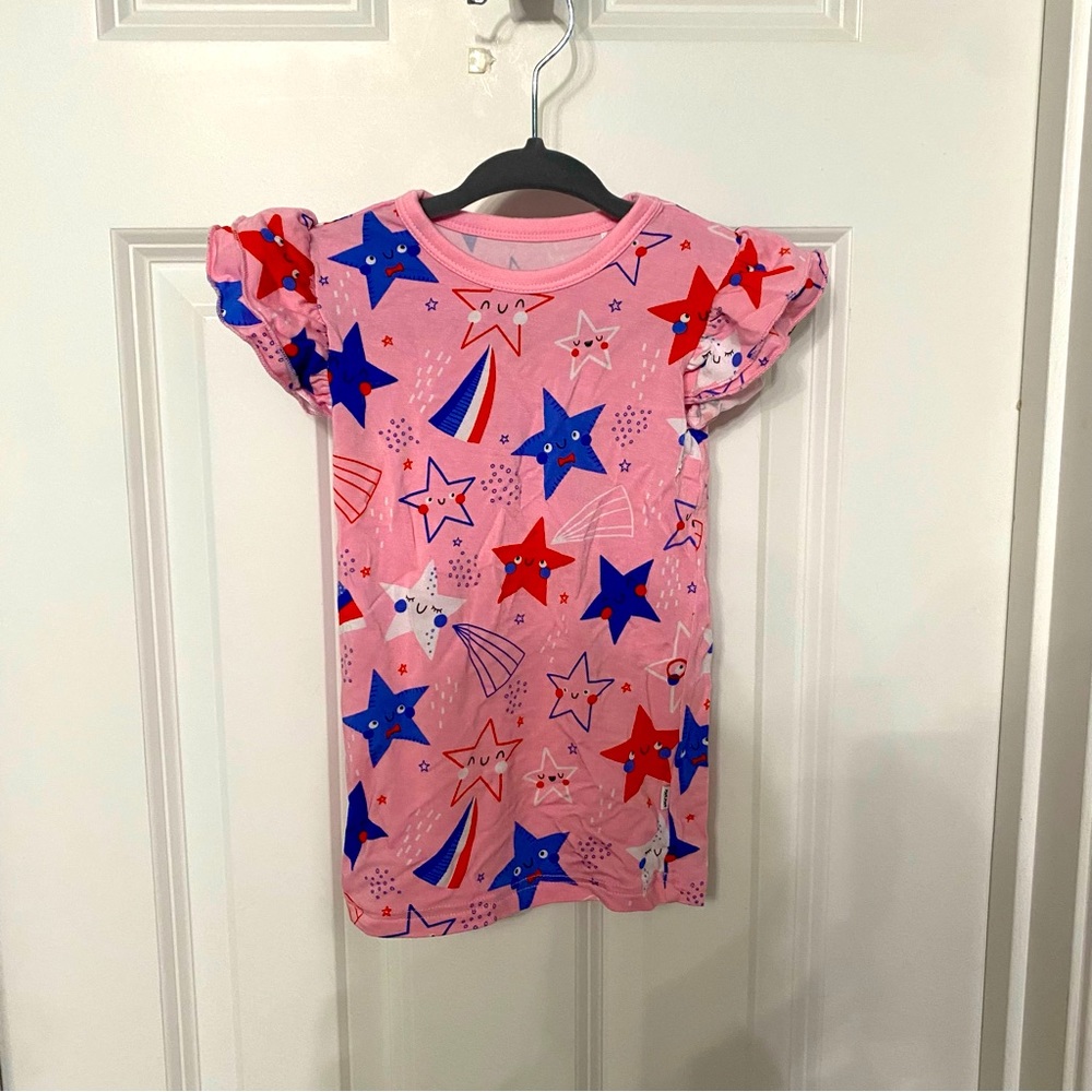 Little Sleepies Play Shirt - Stars and Stripes Pink Size 12-18 months